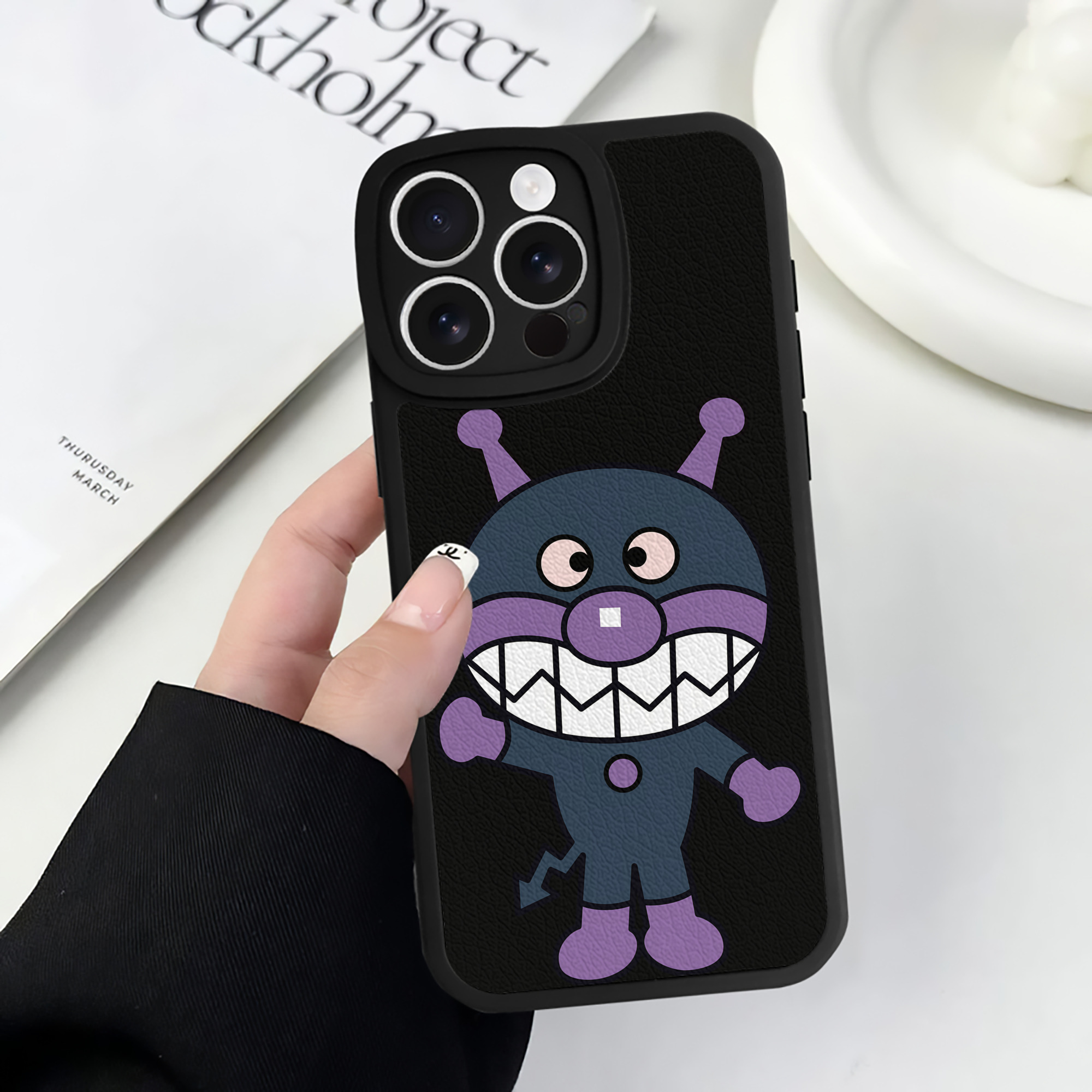 （画像用） アンパンマン Anpanman 【iPhone 16シリーズ対応】シリコンスマホケース（レザー調） 材質：シリコン